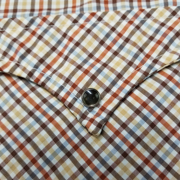 Vintage Stockman by PMC Snap Button Western Shirt Men Size L 16 Plaid Cowboy 70s - Picture 7 of 9